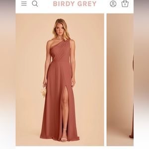 Birdy Grey Kira One shoulder bridesmaid dress in desert rose - size medium
